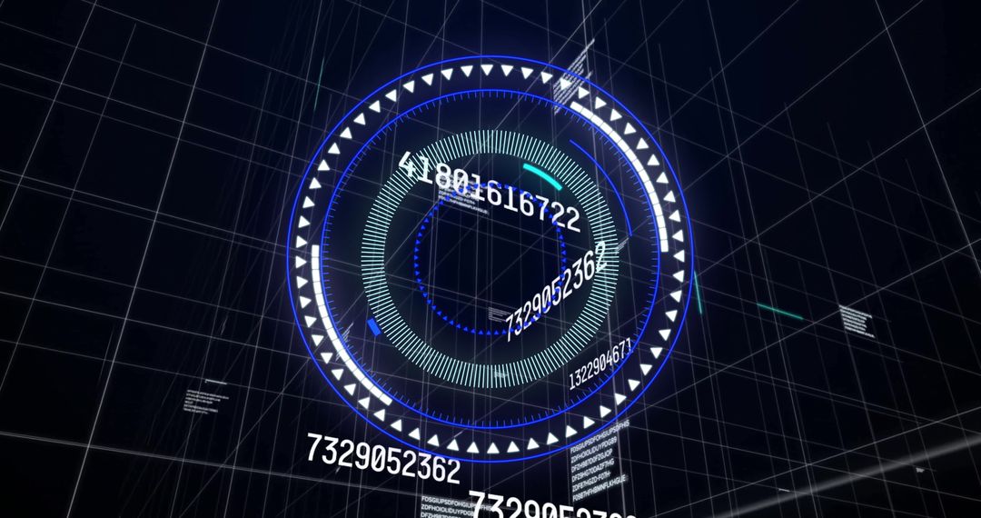 Futuristic Digital Interface with Overlaid Data Elements