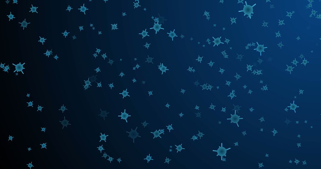 Falling Blue Cells on Gradient Navy Background