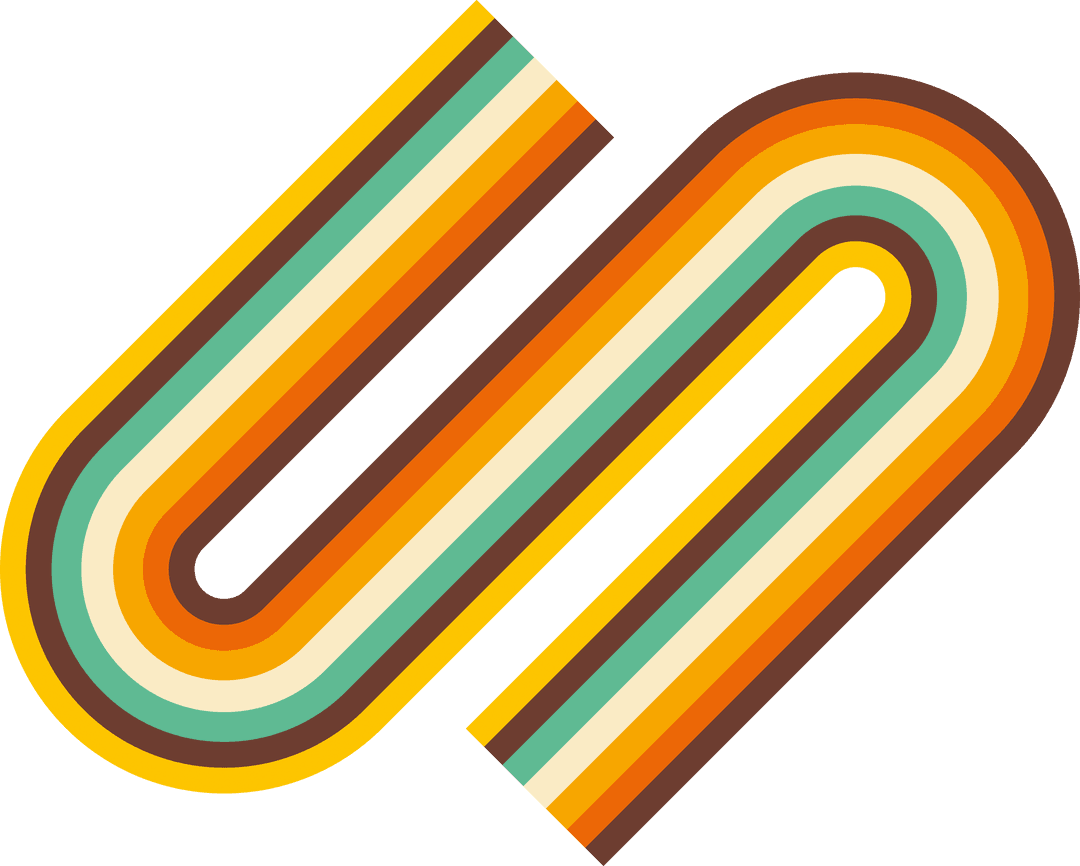 Retro Geometric Abstract Shape on Transparent Background