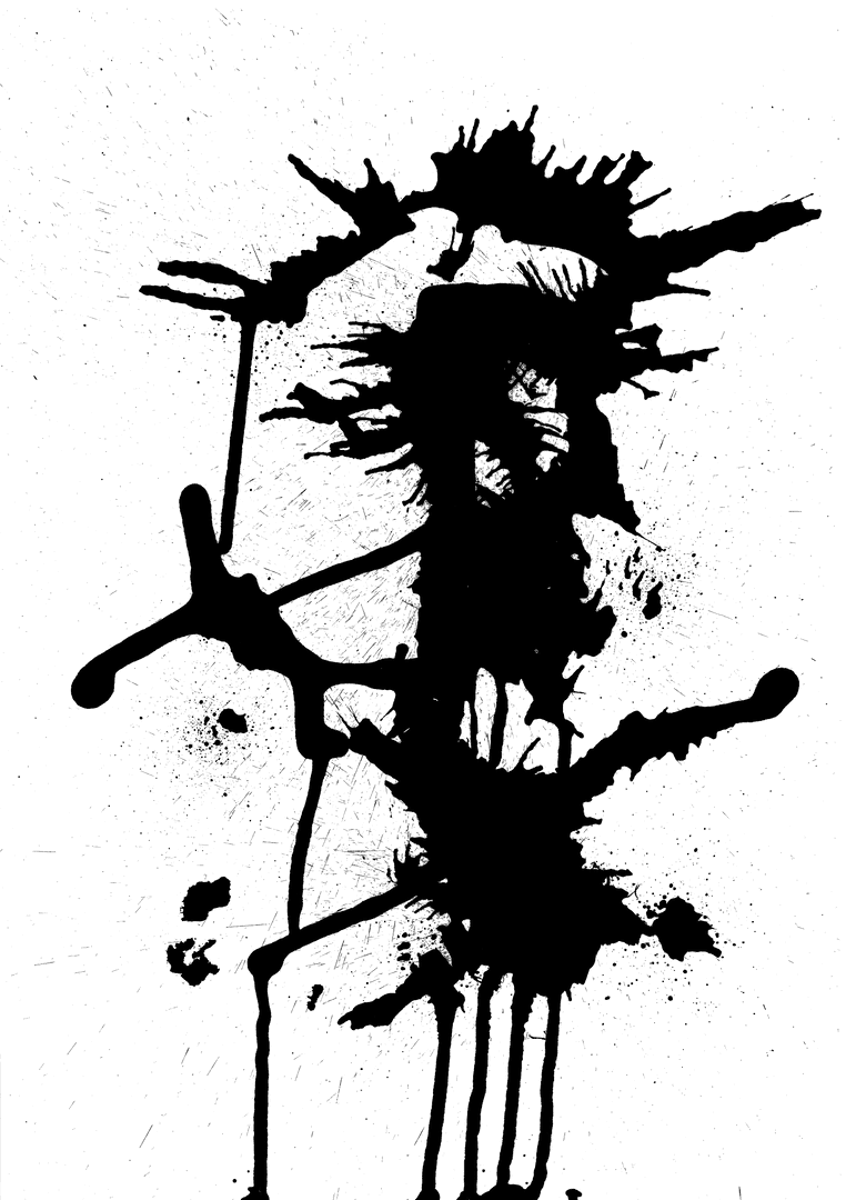 Transparent Abstract Black Curved Shape Isolated on Background