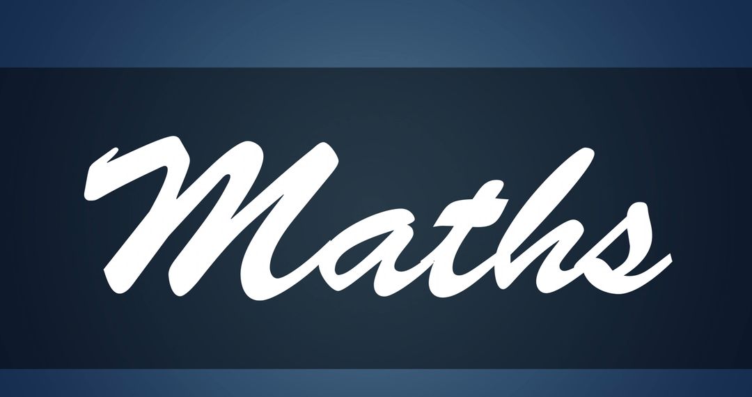Cursive Maths Text on Blue Background