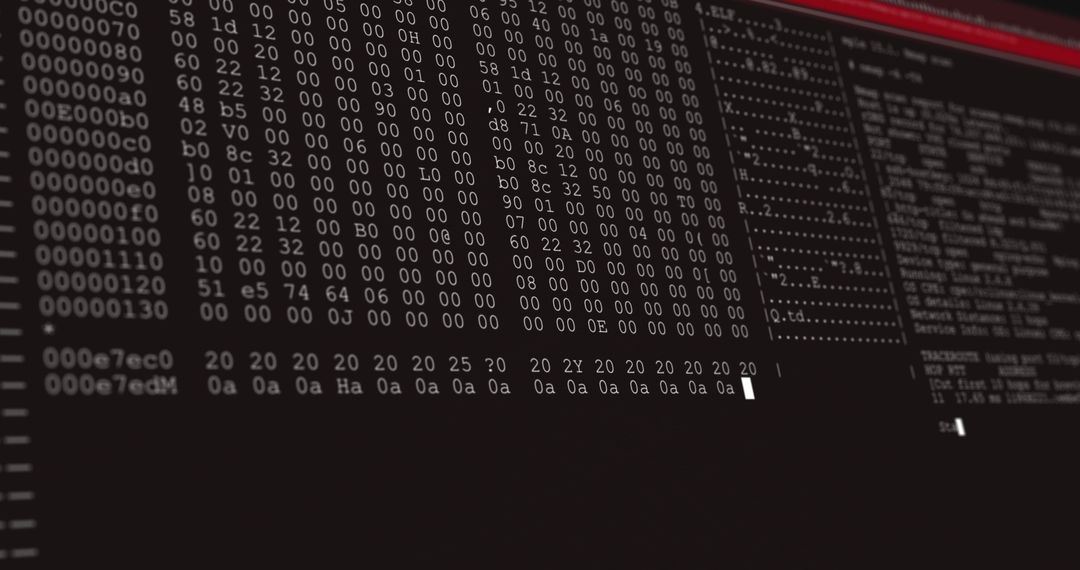 Data Analysis Display on Red and Black Digital Screen