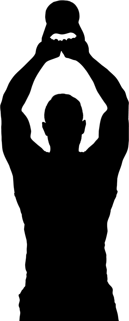 Man Lifting Weight Silhouette on Transparent Background