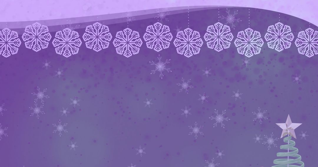 Snowflakes and Twinkling Stars with Christmas Tree