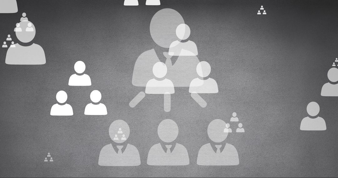 Digital Composite of User Network Collaboration on Grey Background