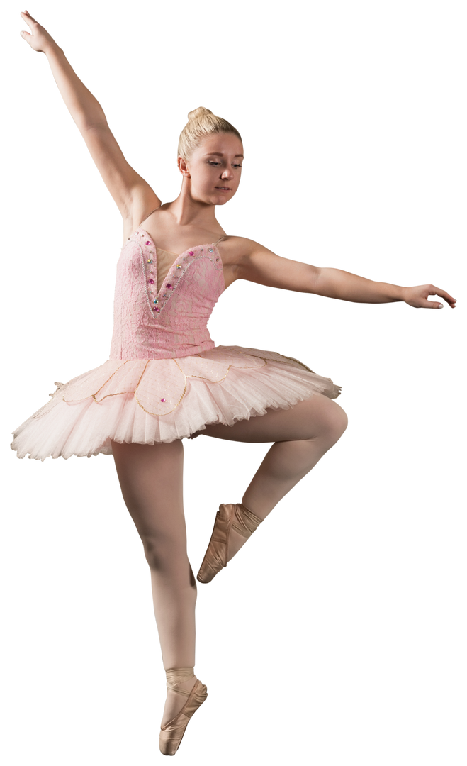 Elegant Caucasian Ballerina Transitioning Pose on Transparent Background - Download Free Stock Images Pikwizard.com