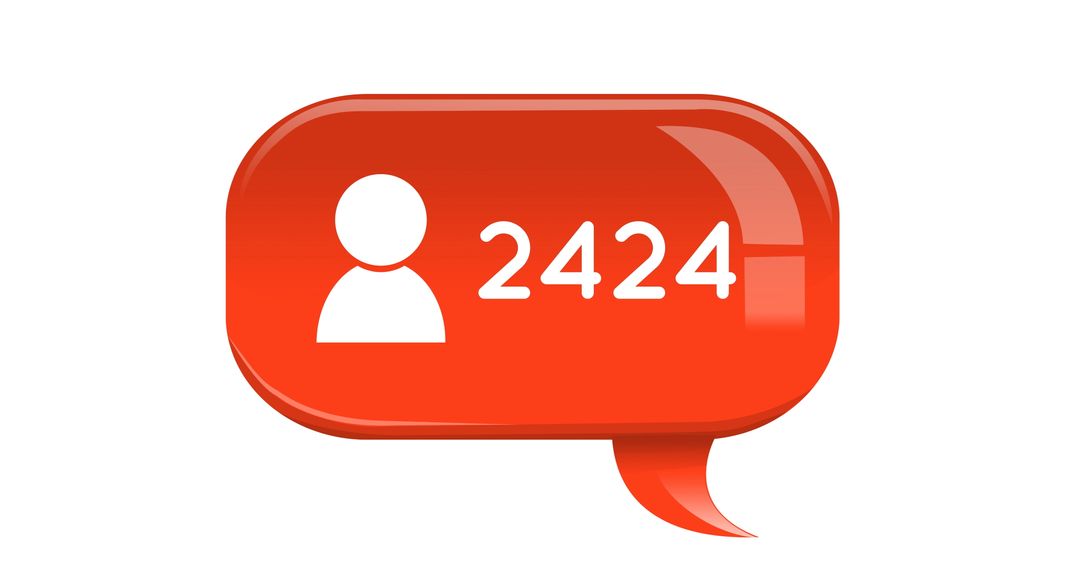 Social Media Followers Count in Red Bubble Icon 4k