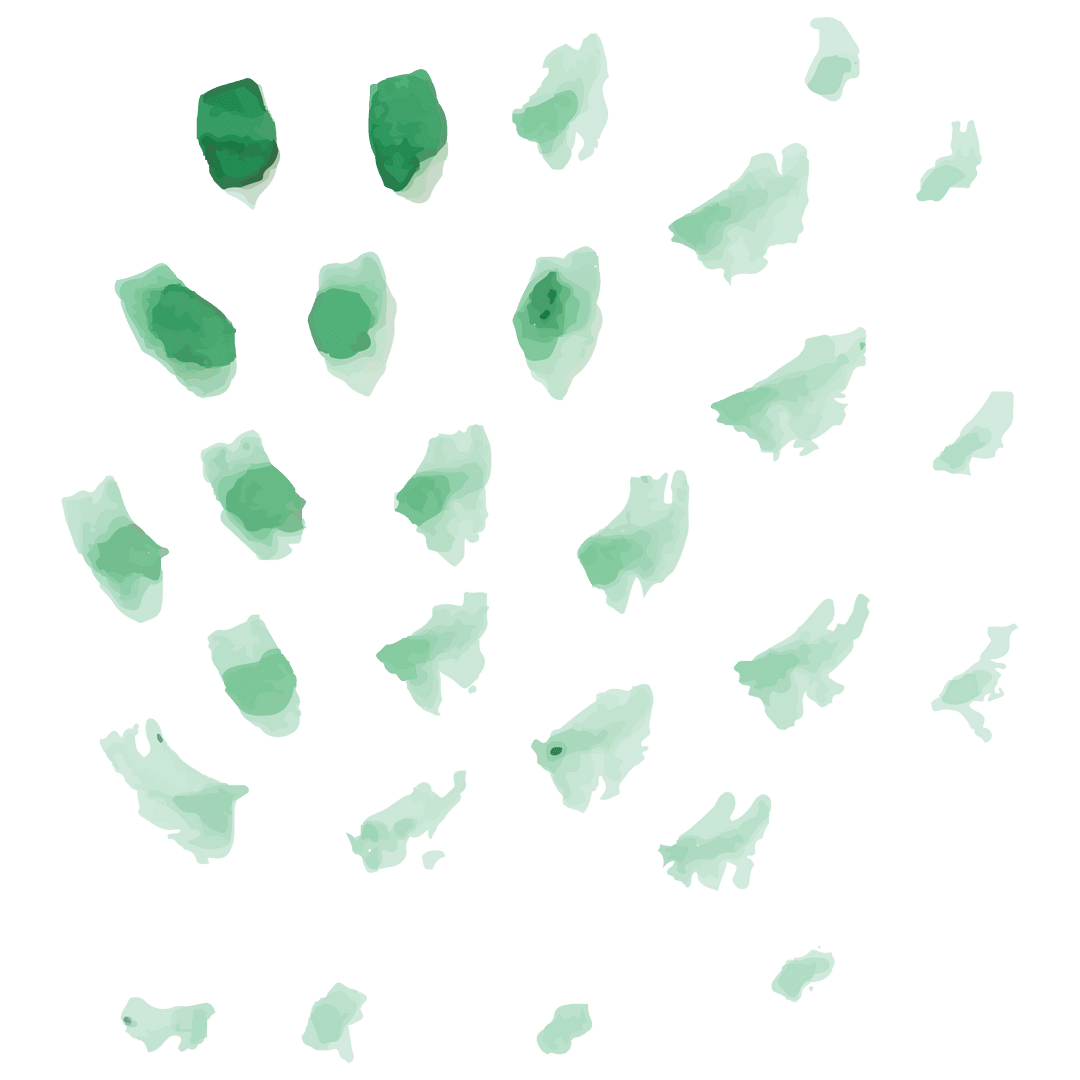 Transparent Green Watercolor Stains for Artistic Patterns