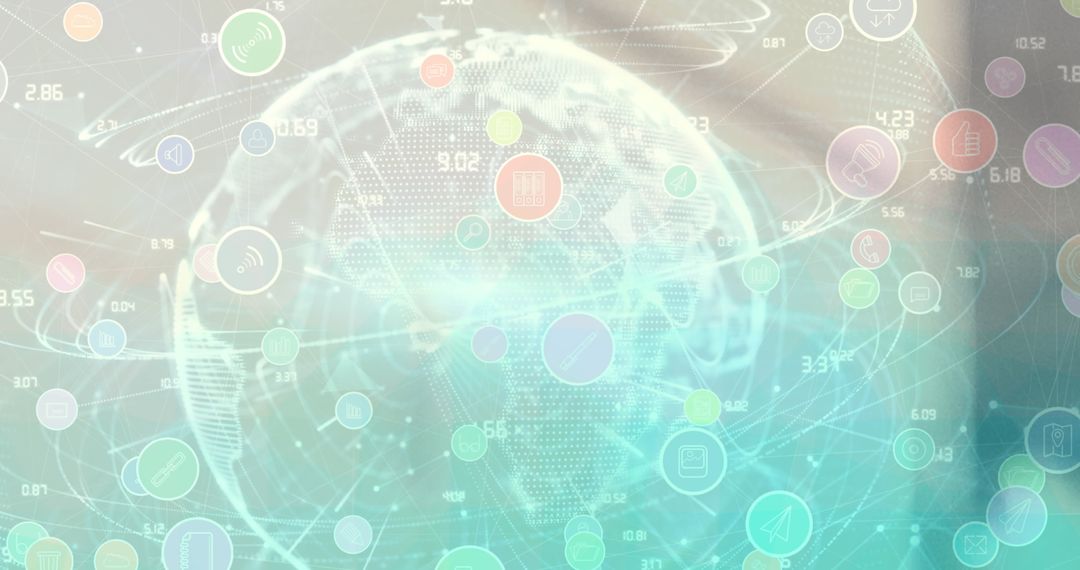 Digital Interface with Network Connections on Globe Design