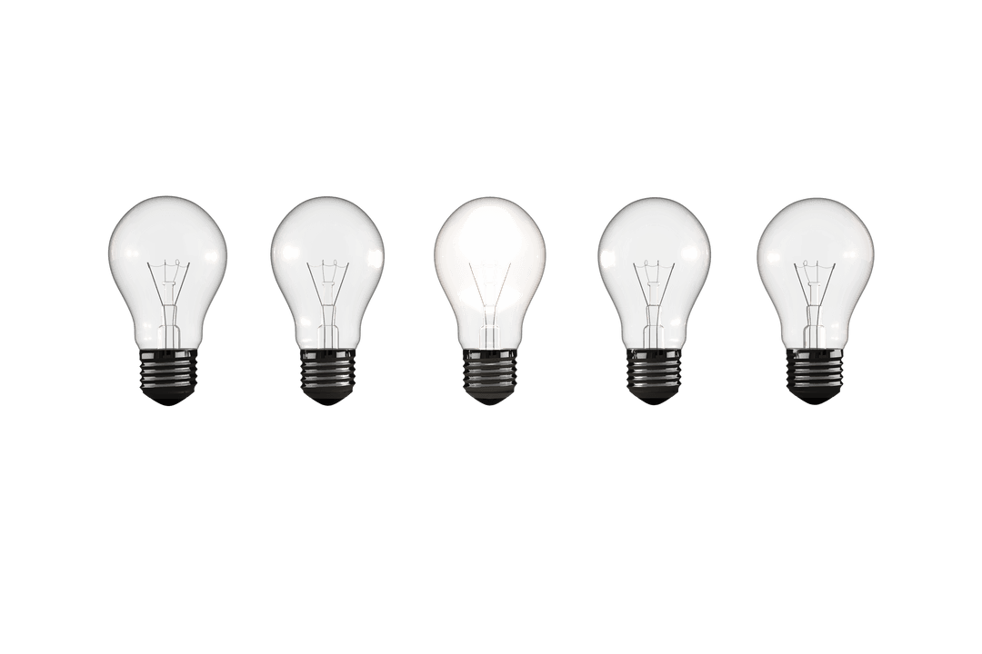 Transparent Light Bulbs Highlighting Innovation Concept
