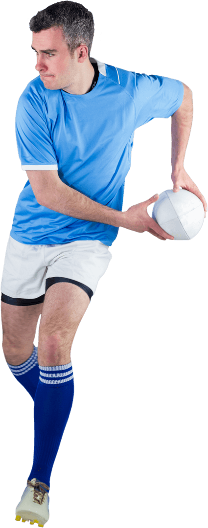 Rugby Player Transparent Side Pass Action