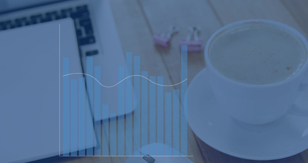 Data Analytics Visualization with Coffee and Laptop Workspace