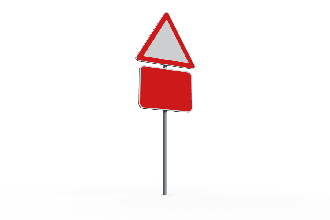 Isolated Vector Road Sign Illustration on Transparent Background