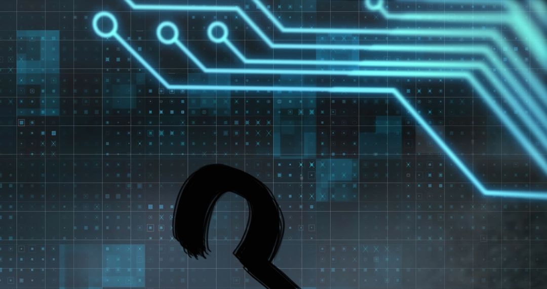 Abstract Technology with Data Streams and Question Mark