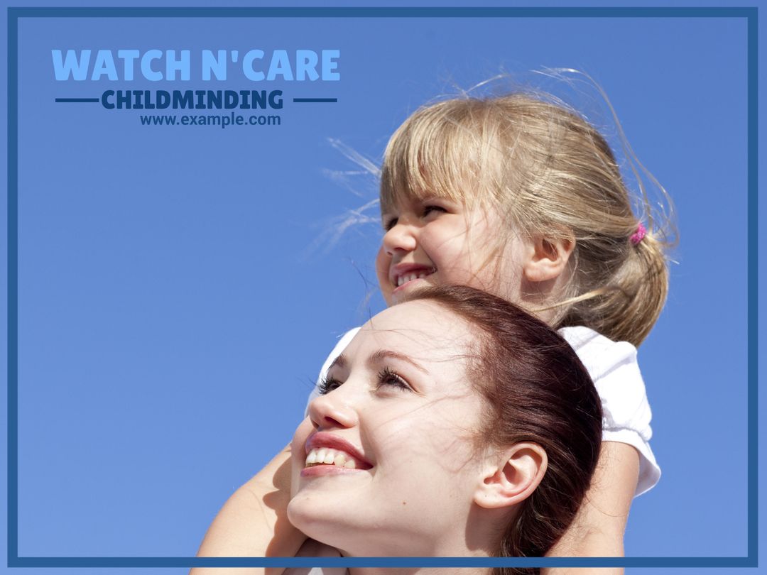 Joyful Child and Smiling Caregiver in Sunny Outdoors