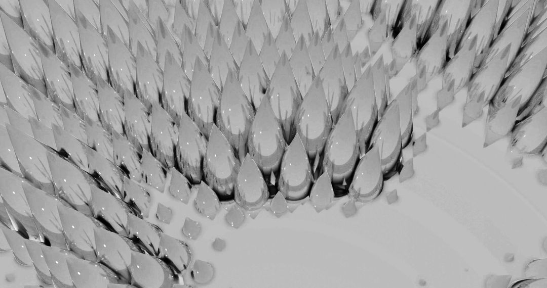 Abstract Geometric Movement of Metallic Grey Brushes