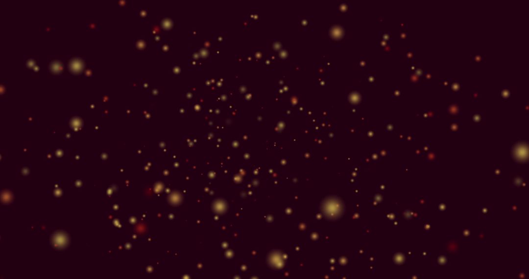 Hypnotic Motion of Yellow and Red Light Spots on Black Background