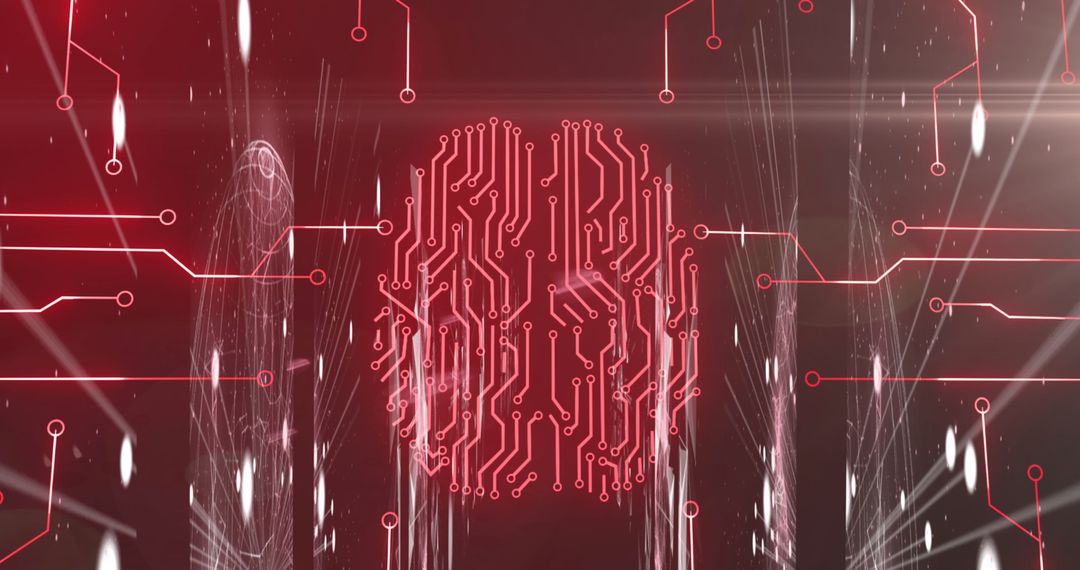 Futuristic Digital Circuit Brain Interface