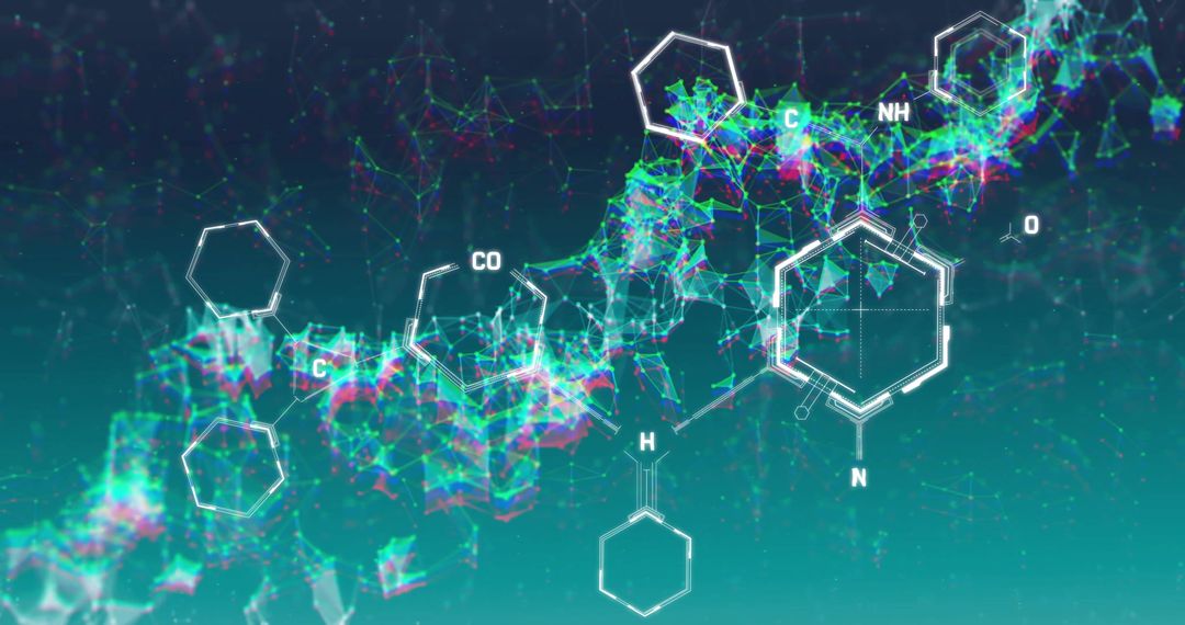 Abstract Genetic Science with Molecular Formula Overlay
