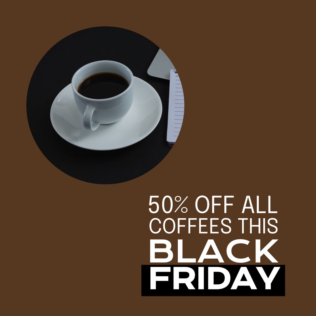 Black Friday Coffee Sale Promotion With Coffee Cup - Download Free Stock Templates Pikwizard.com