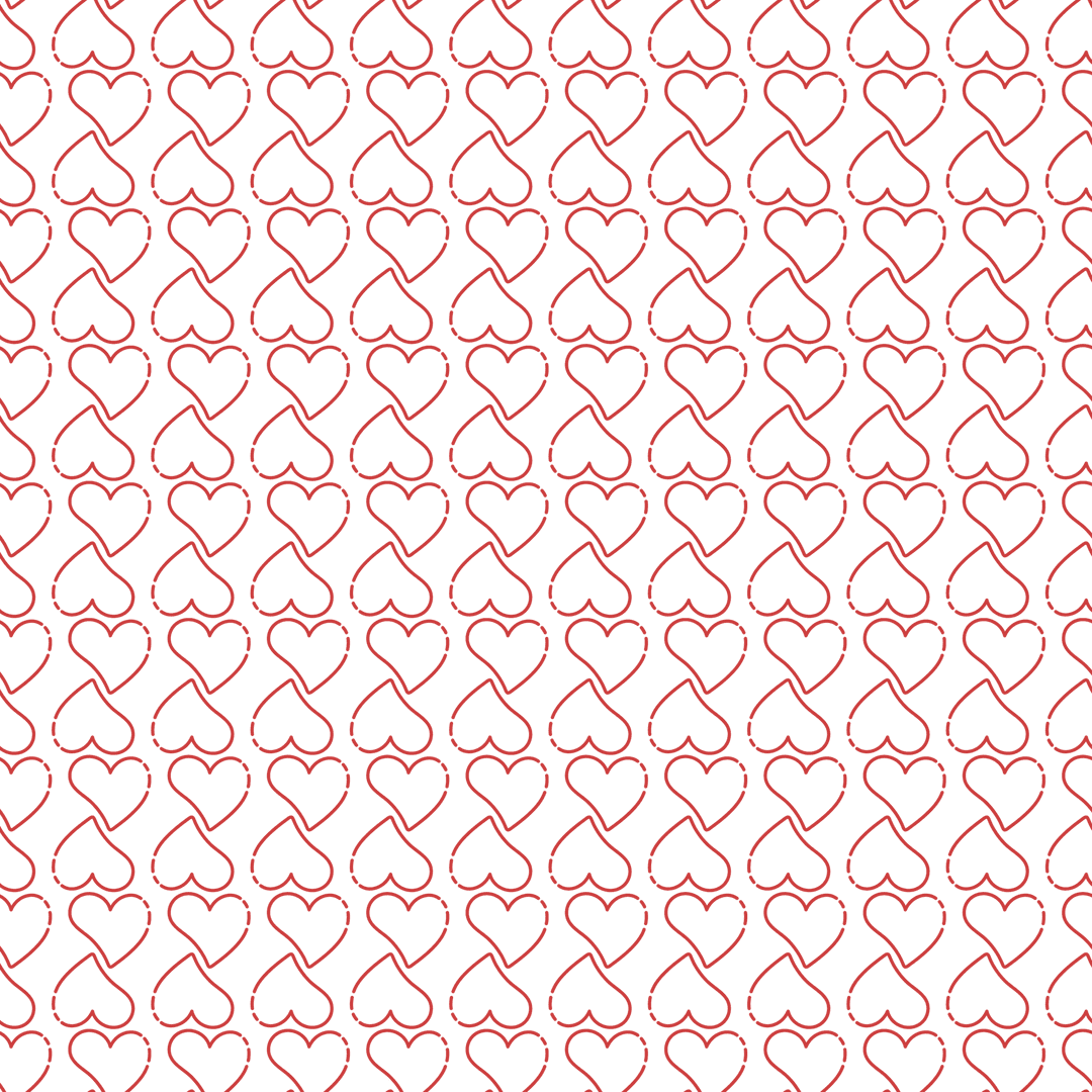 Red Heart Pattern on Transparent Background Valentine Design