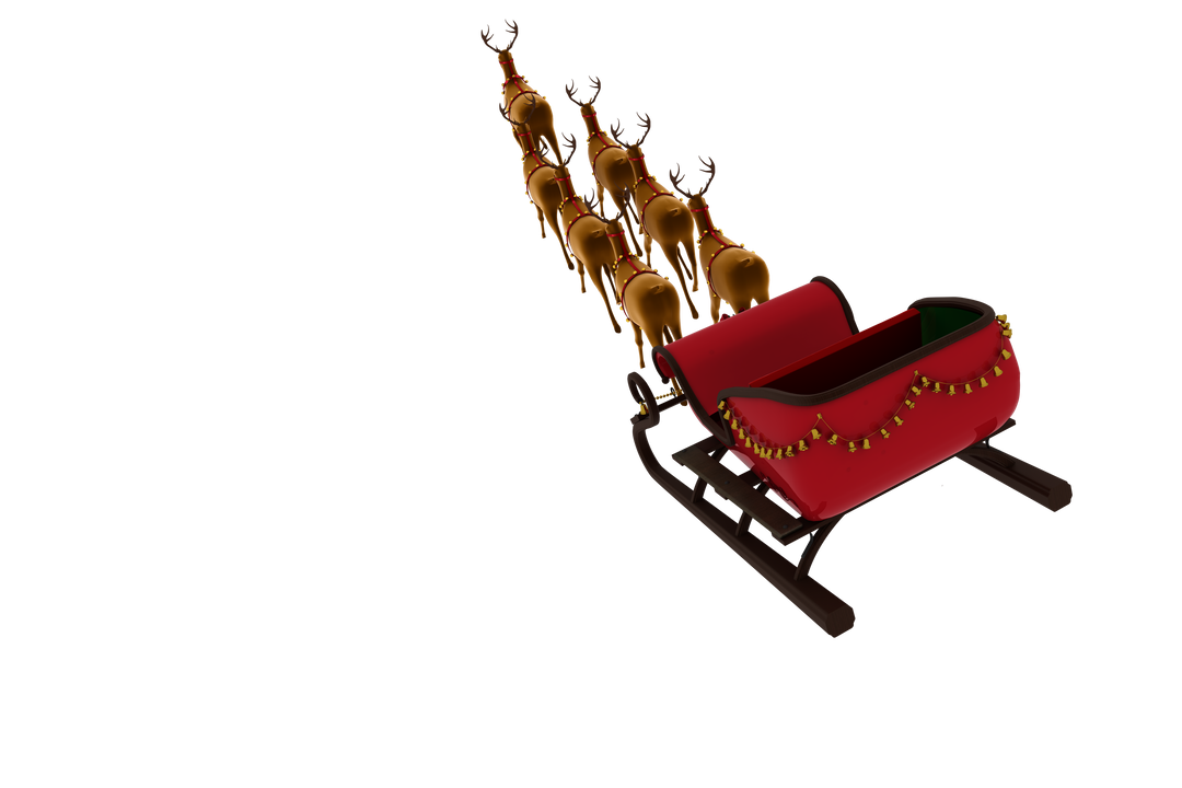 Transparent Christmas sleigh with reindeer isolated on white background - Download Free Stock Images Pikwizard.com