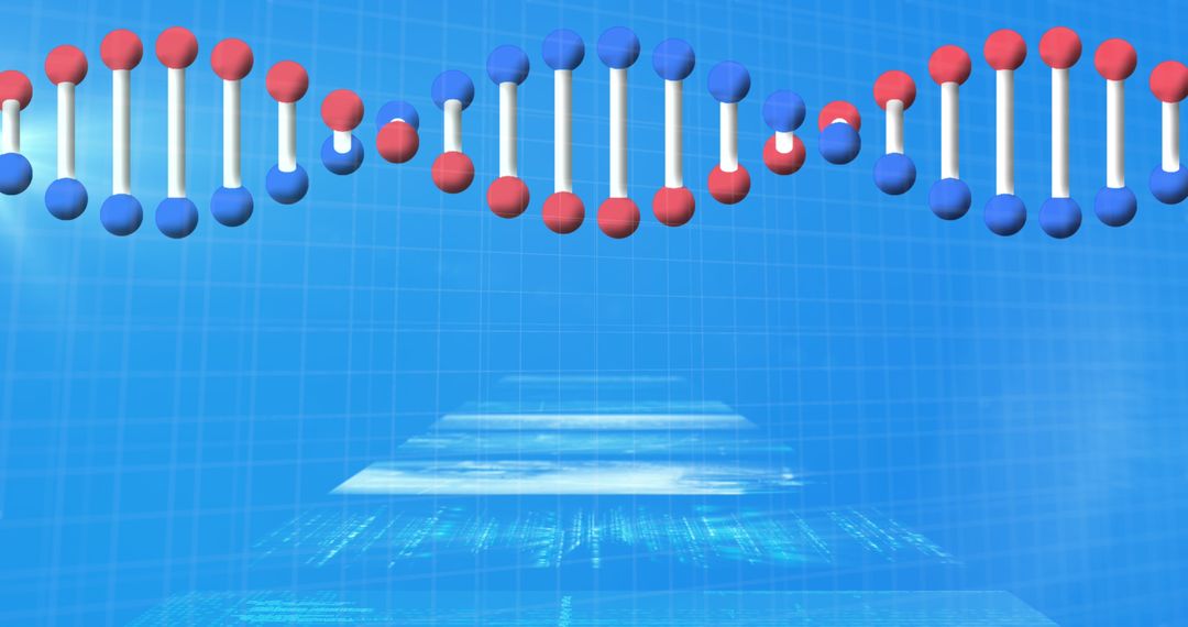 DNA Helix and Digital Data Interface in Futuristic Design