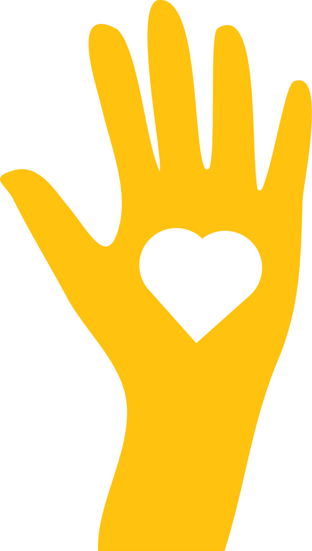 Transparent Hand with Heart ClipArt with Yellow Fill Shape - Download Free Stock Images Pikwizard.com