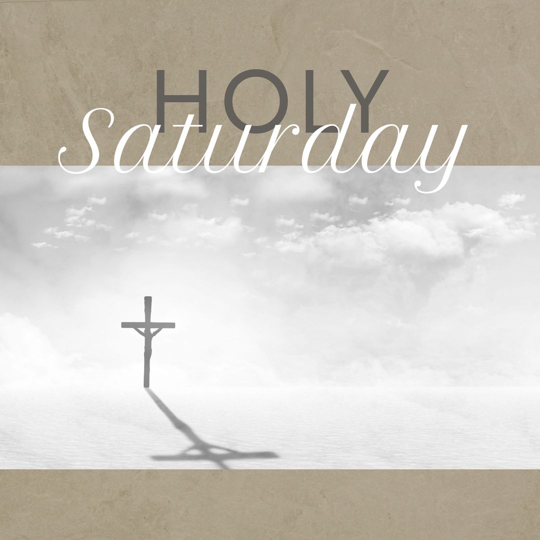 Holy Saturday Concept with Cross and Clouds