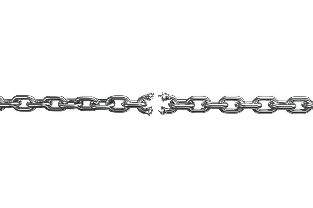 Transparent 3D Illustration Showing Damaged Silver Chain Link - Download Free Stock Images Pikwizard.com