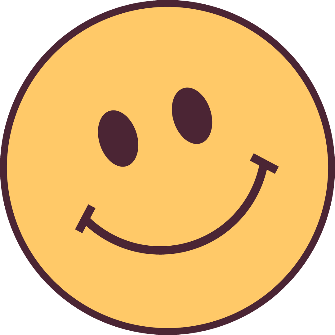 Smiling Yellow Emoticon with Transparent Background