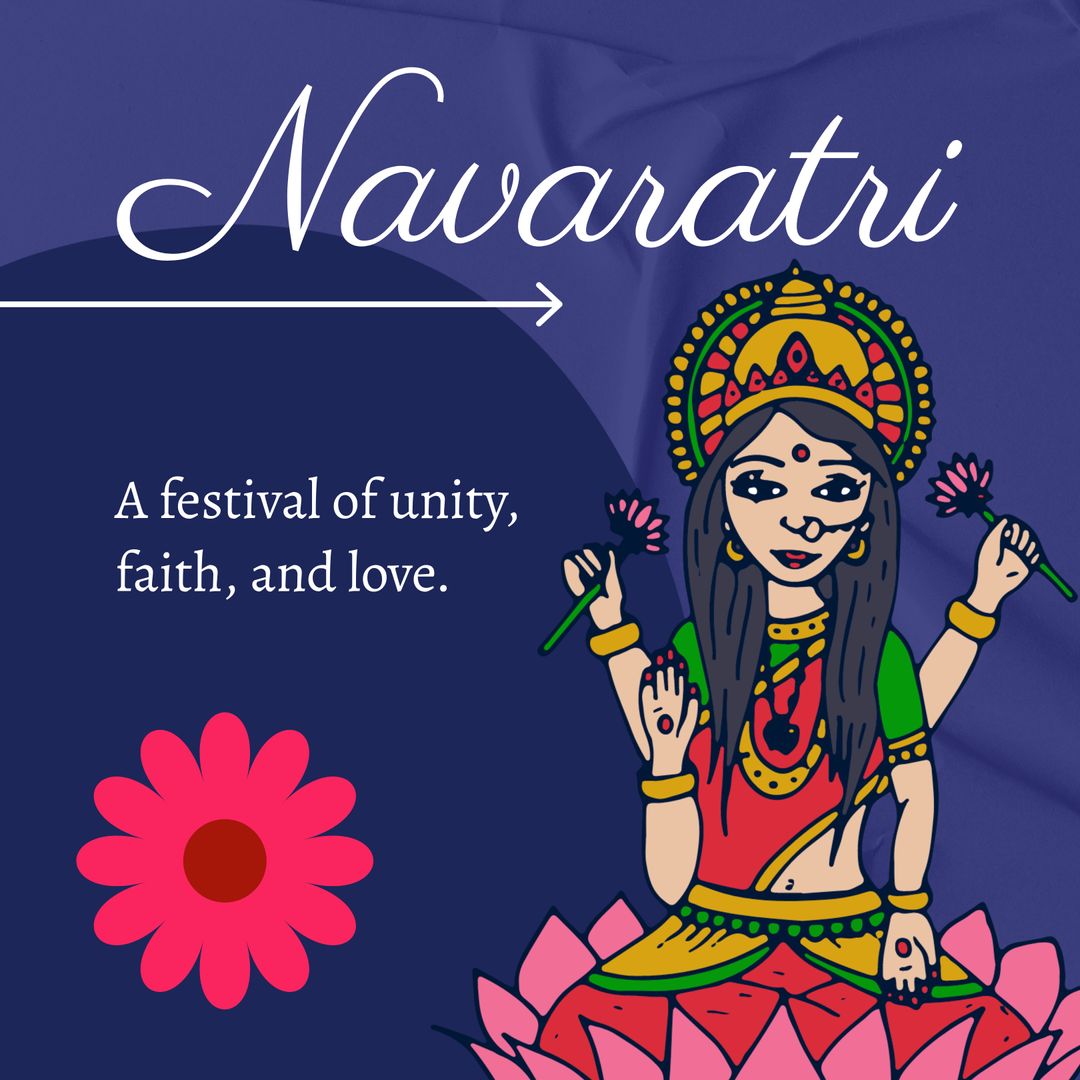 Navaratri Celebration with Goddess Durga Illustration