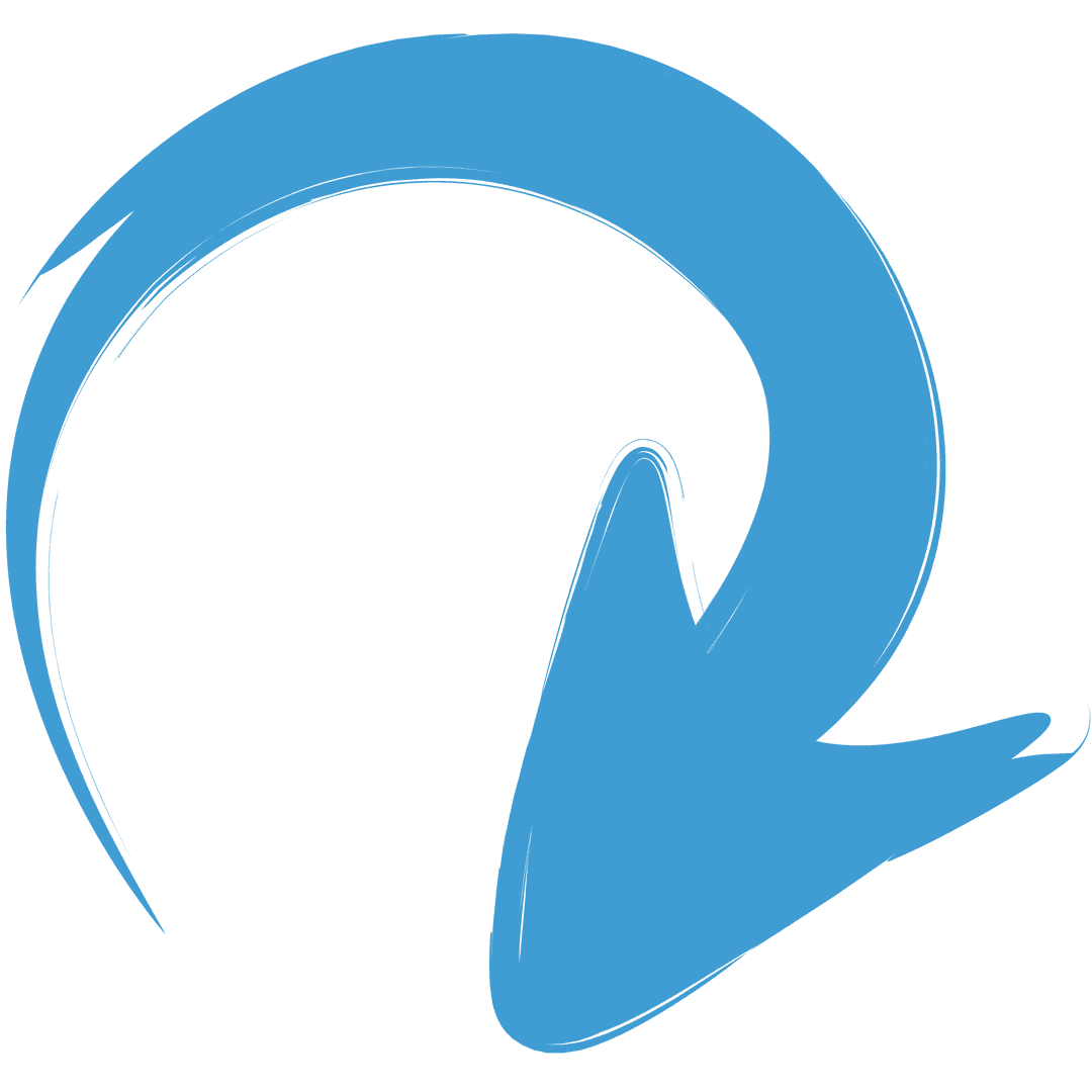 Curved Blue Arrow on Transparent Background for Direction Concept