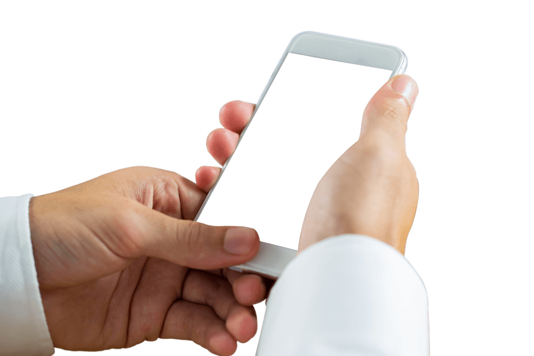 Hands Holding Smartphone Transparent Background