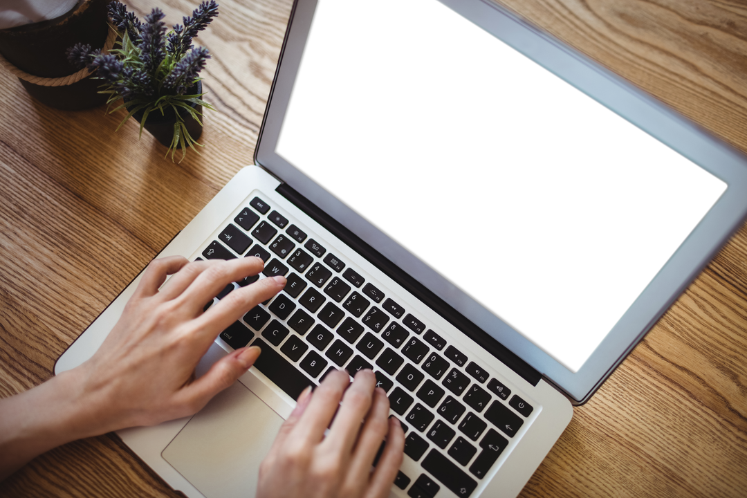 Hands Typing on Laptop with Transparent Screen - Download Free Stock Images Pikwizard.com