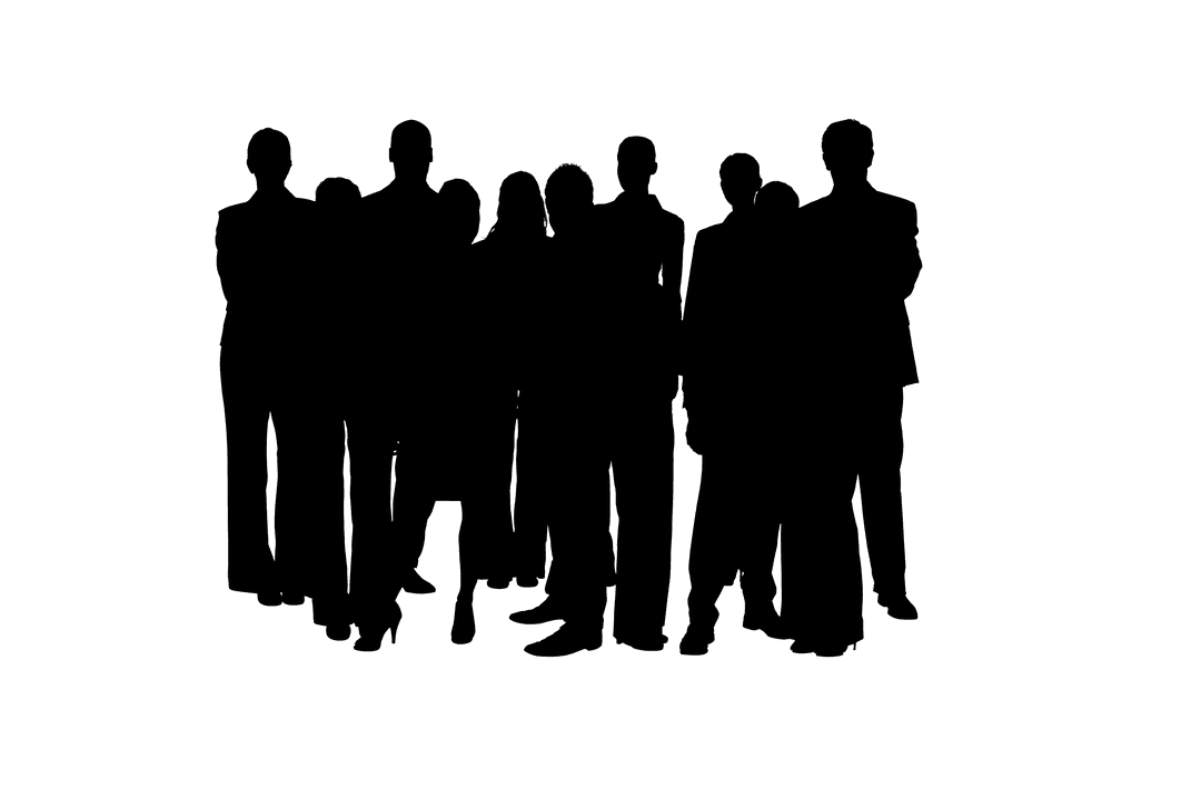 Business Team Silhouette Vector on Transparent Background
