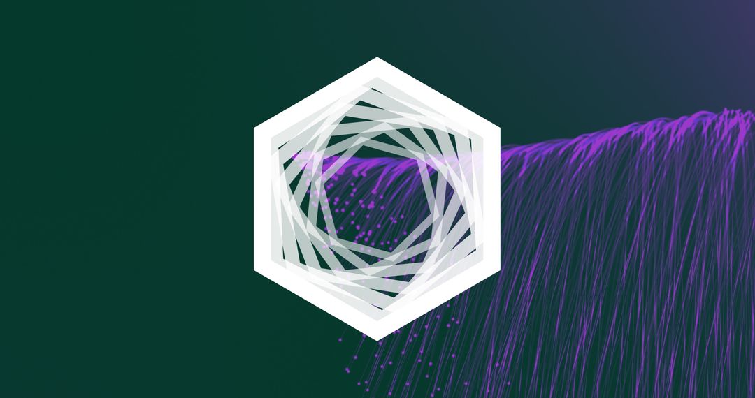 Abstract Futuristic Hexagon with Dynamic Lines and Particles