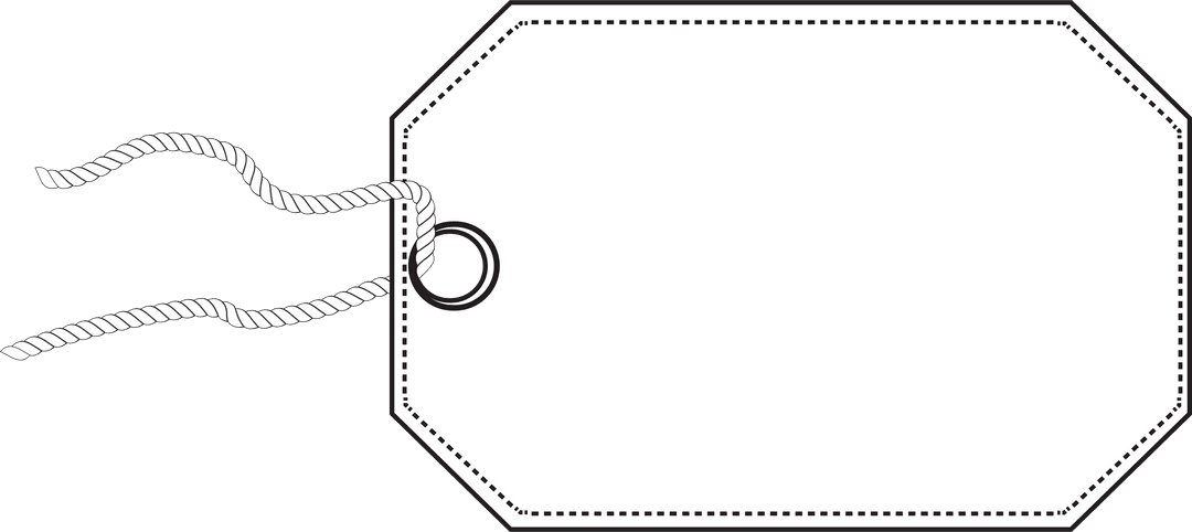 White Tag with Copy Space on Transparent Background Illustration