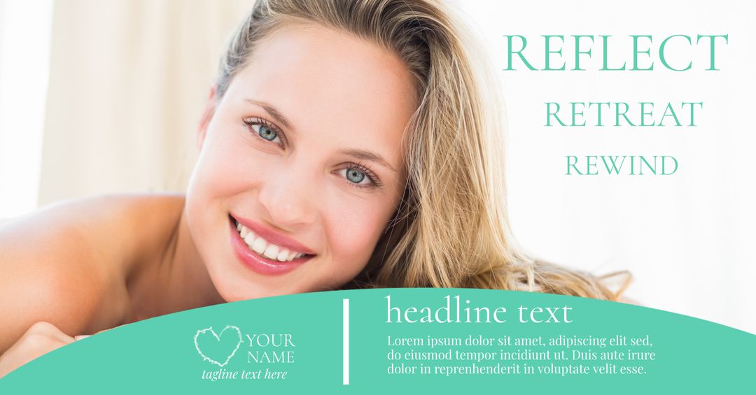 Radiant Woman Promoting Relaxation and Rejuvenation