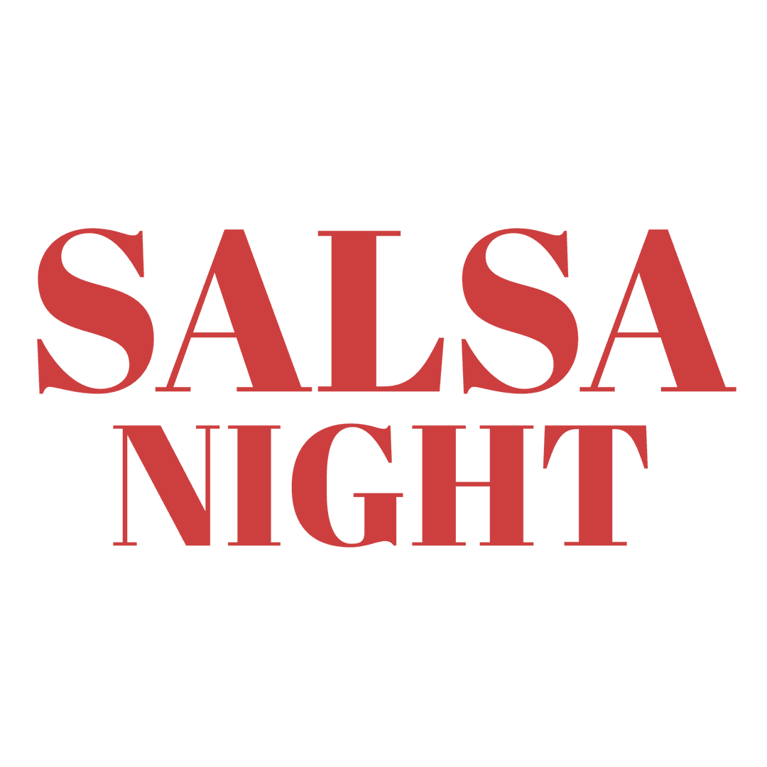 Salsa Night Bold Red Text Transparent Background