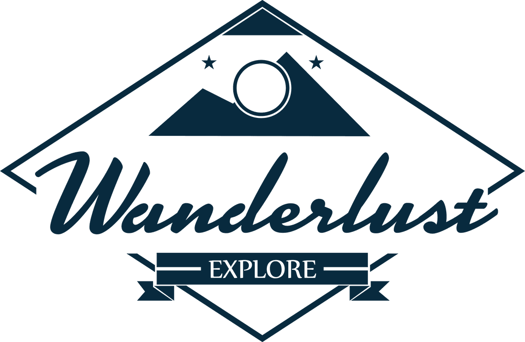 Transparent Wanderlust Badge Vector Logo for Travel Enthusiasts