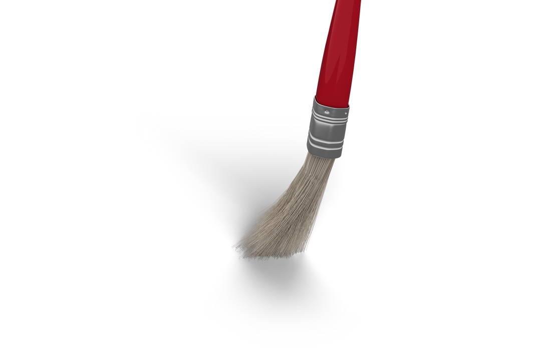 Transparent Red Paintbrush Isolated with Realistic Bristles Edge - Download Free Stock Images Pikwizard.com