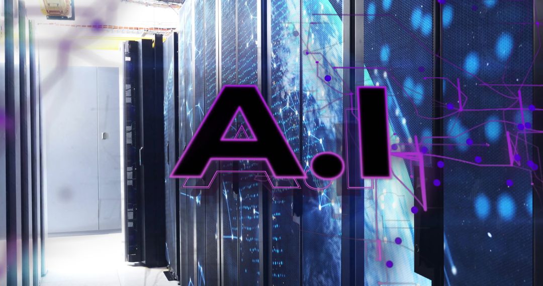 Futuristic AI Technology in Modern Data Center