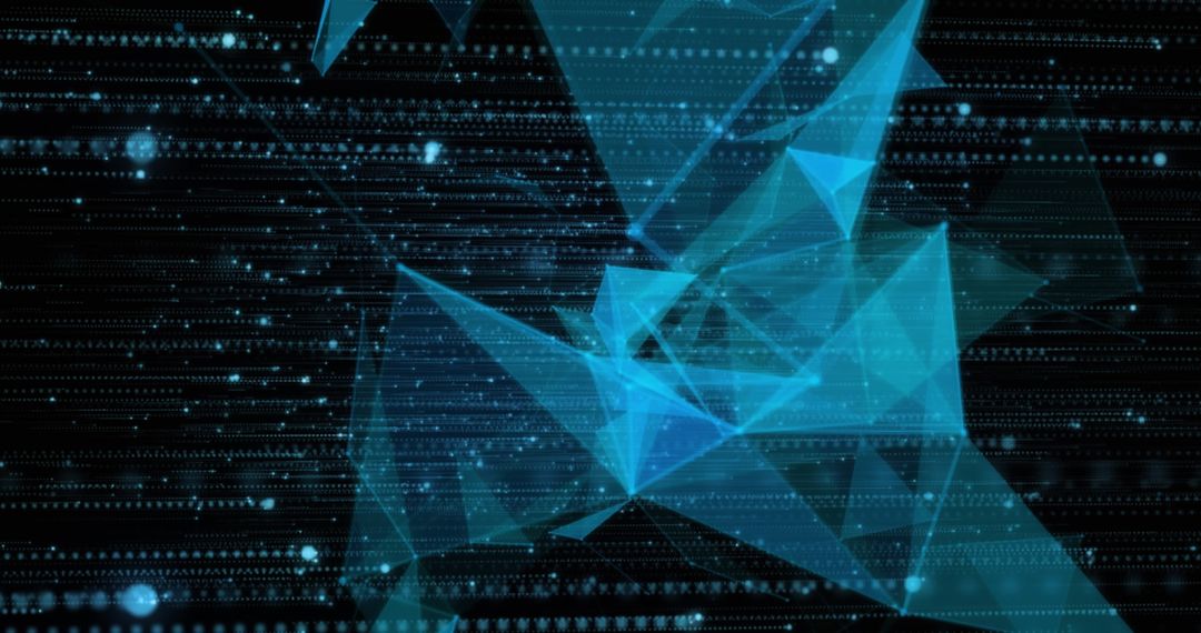 Abstract Digital Network with Dynamic Geometric Shapes