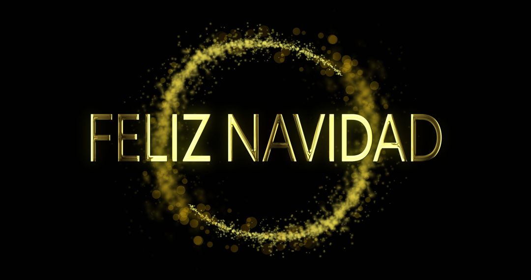 Festive Feliz Navidad Gold Text with Glittering Circle