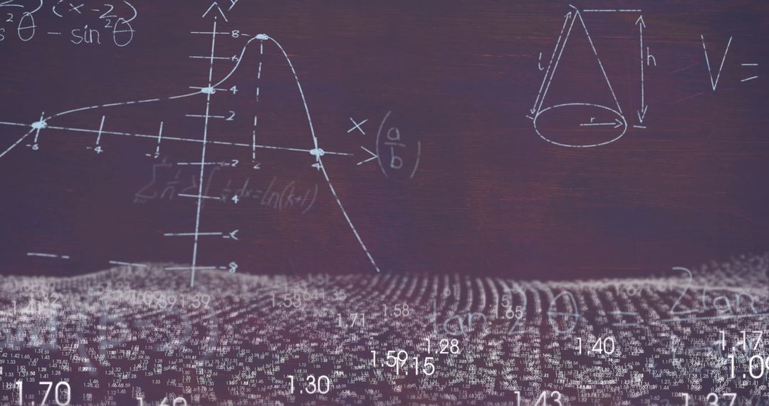 Floating Mathematical Equations on Vibrant Red Background Illustrating Global Connections