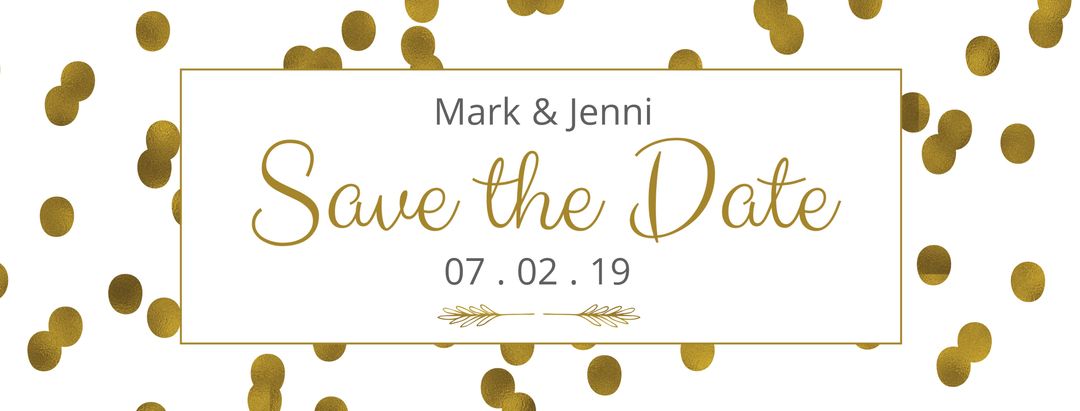 Elegant Save the Date Design with Golden Confetti - Download Free Stock Templates Pikwizard.com