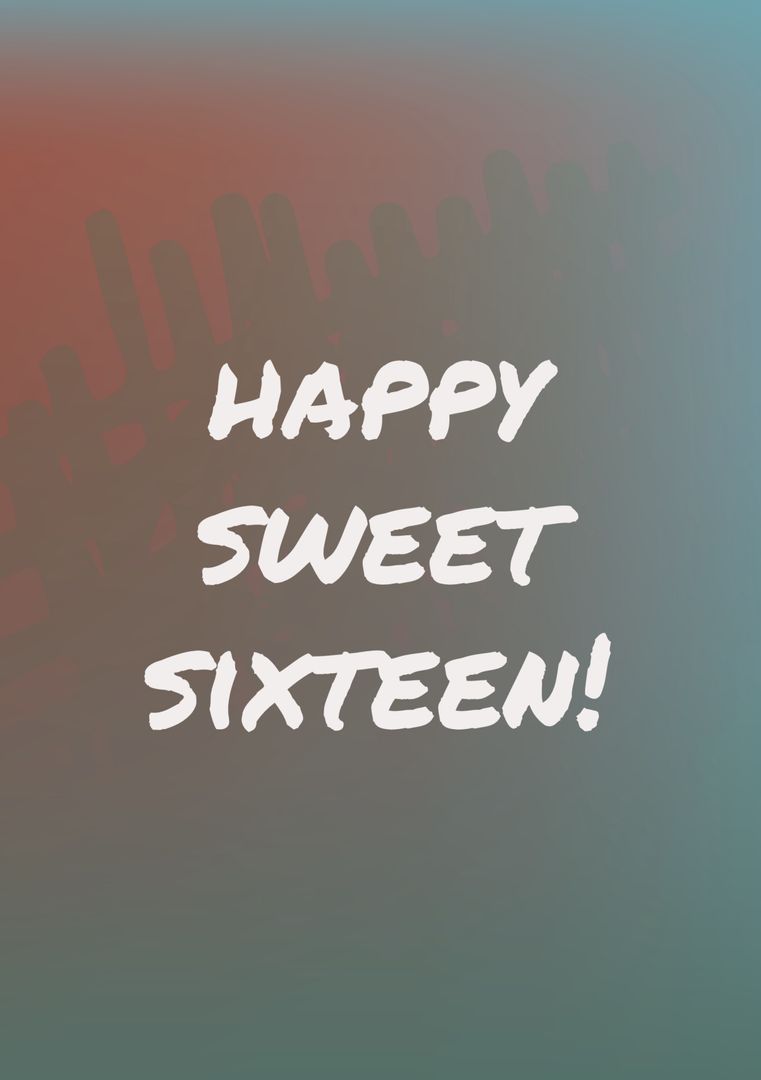 Happy Sweet Sixteen Birthday Gradient Background Card - Download Free Stock Templates Pikwizard.com