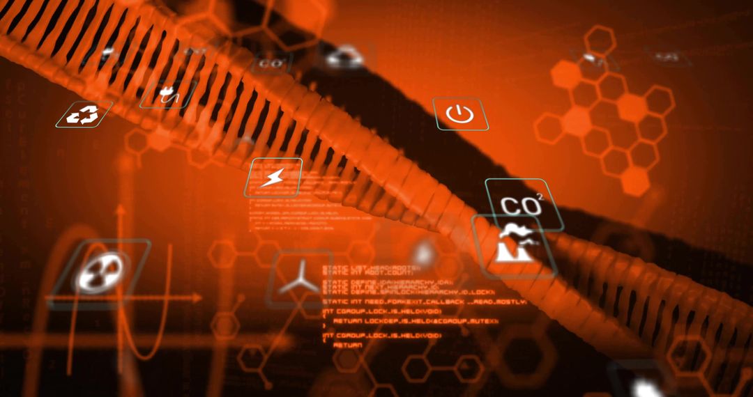 Abstract Futuristic Digital Environment with Helical Tubes