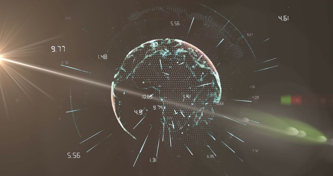 Light Flare Featuring Digital Spinning Globe Visualization